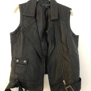 Faux leather vest